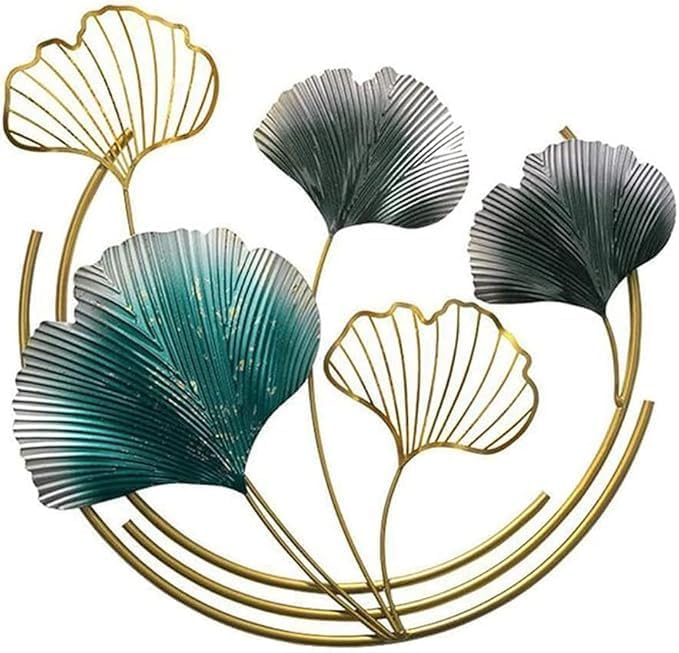 The Home Metal Wall Decor - Golden Ginkgo Leaves with Frame 3 Pieces