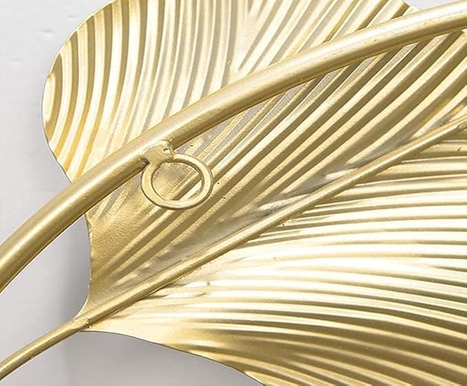 The Home Metal Wall Decor - Golden Ginkgo Leaves with Frame 3 Pieces