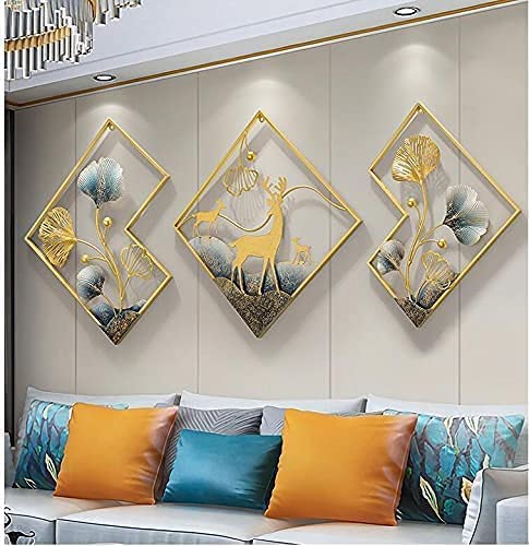 The Metal Abstract Figures Handcrafted Deer Wall Sculpture