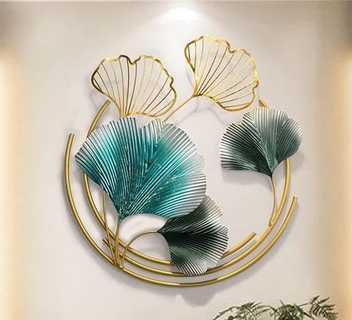 The Home Metal Wall Decor - Golden Ginkgo Leaves with Frame 3 Pieces