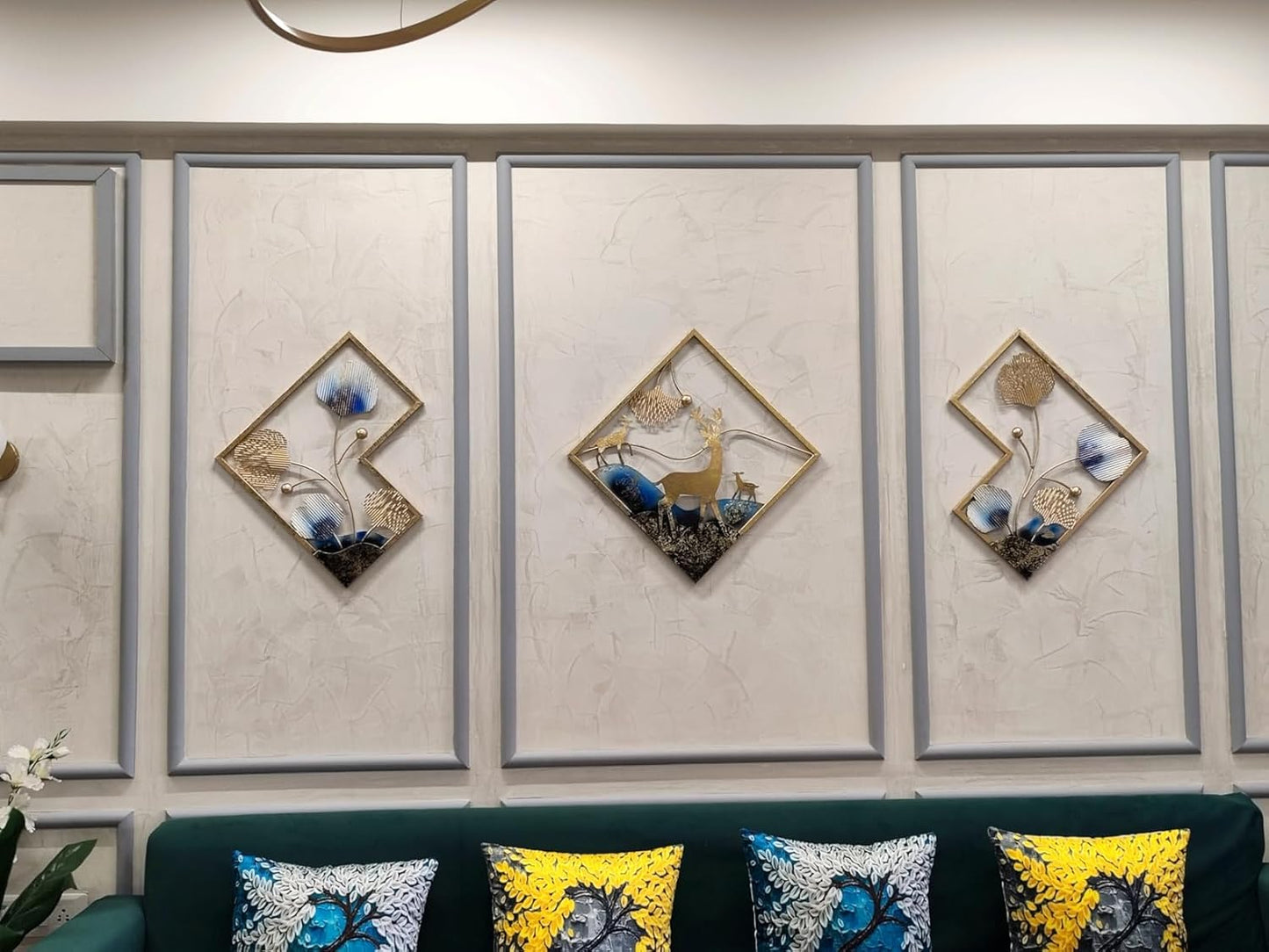 The Metal Abstract Figures Handcrafted Deer Wall Sculpture
