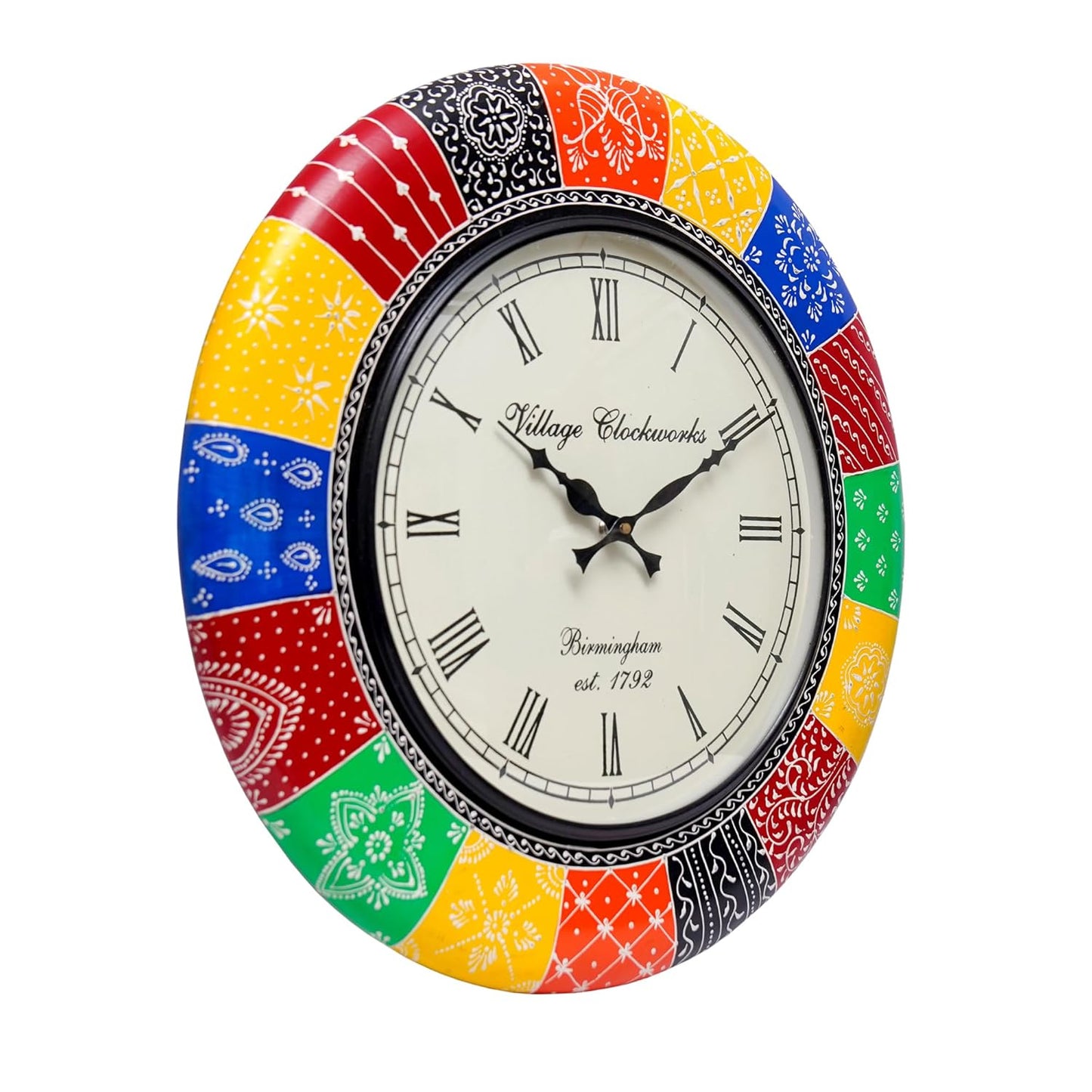 Colourful Round Wooden Wall Clock