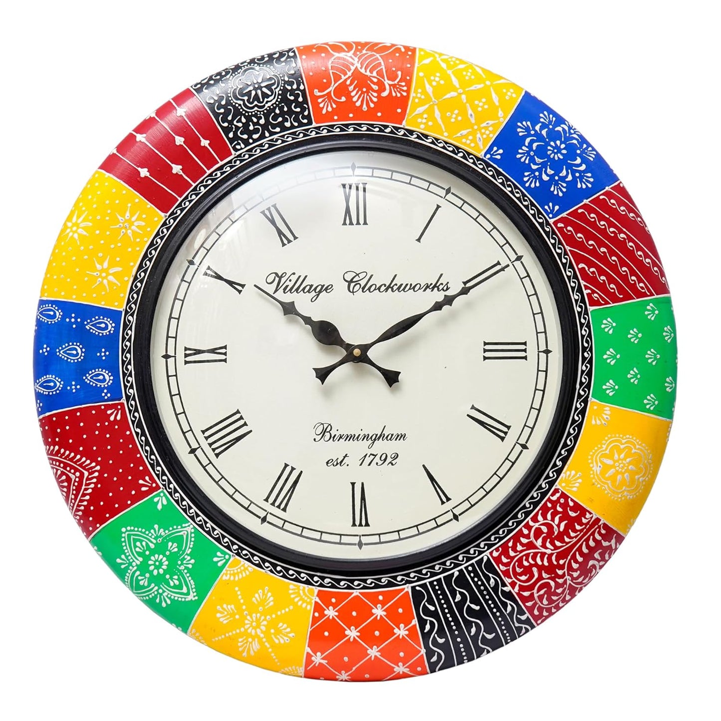 Colourful Round Wooden Wall Clock