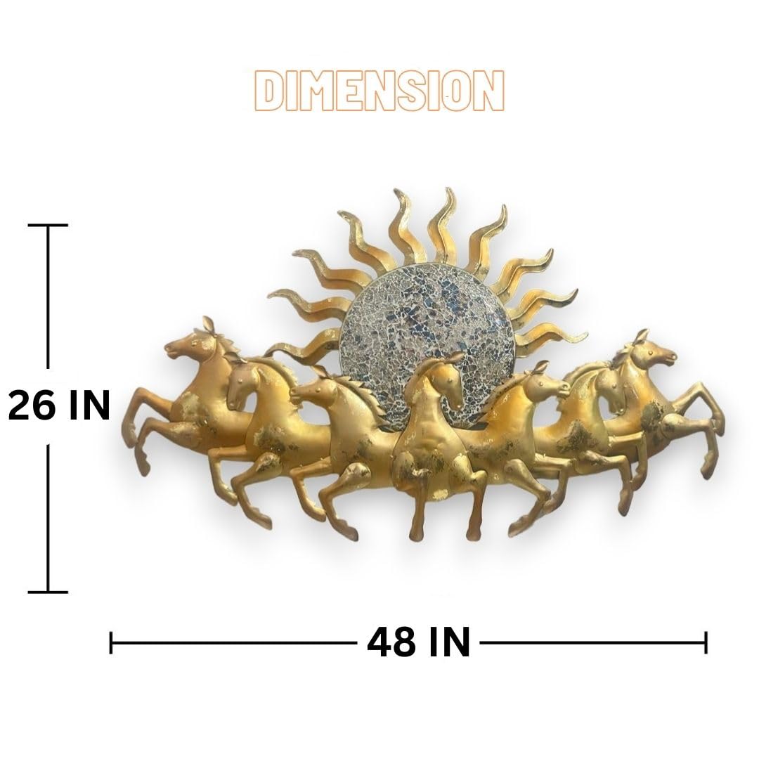Golden Sun Horses Metal Abstract Floral Art/Wall
