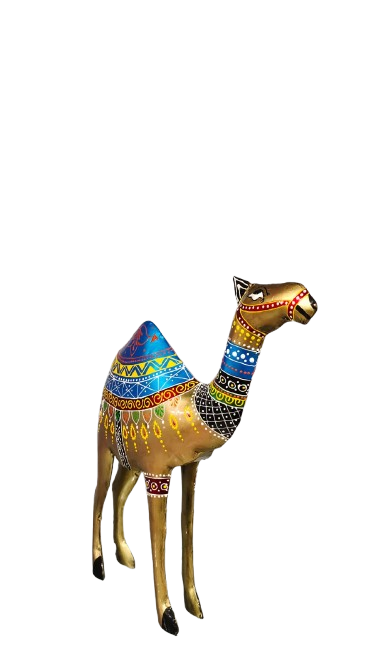 Royal Rajasthani Handcrafted Metal Camel Statues - 15 inch