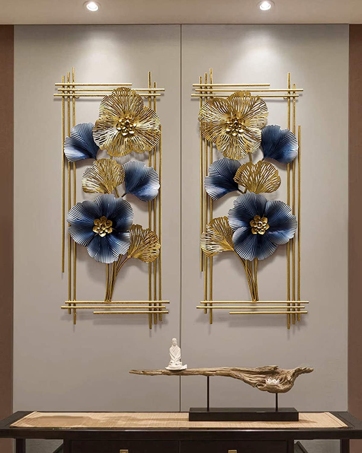 The Twin Frame Floral Metal Wall Hanging Art