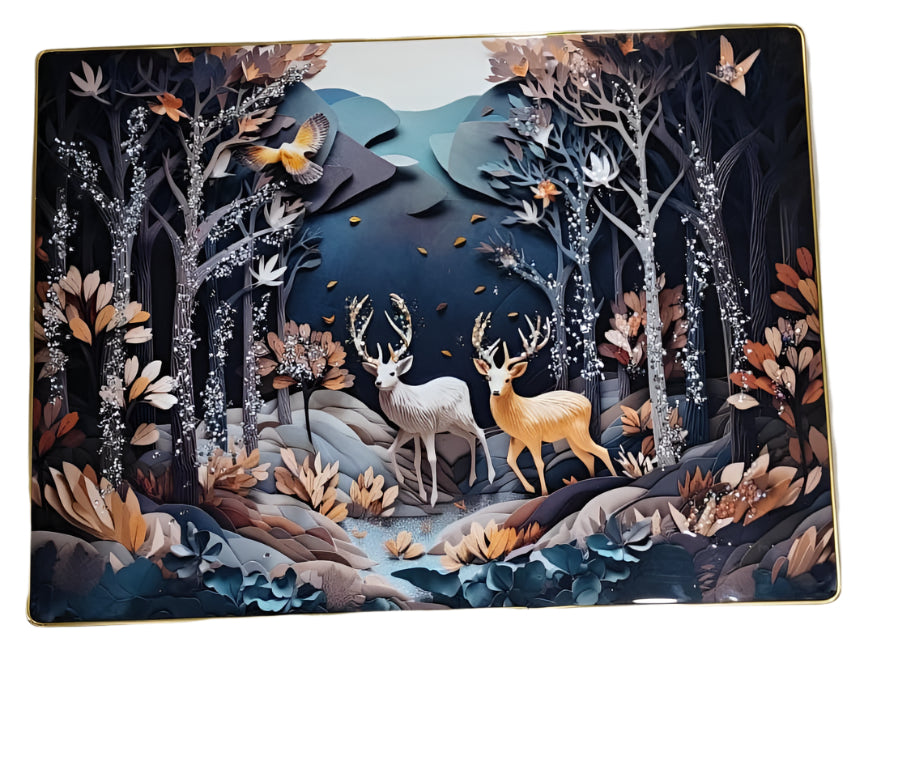 Reindeer with Tree decorative Wall Hanging Painting