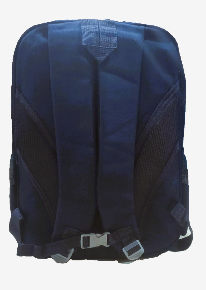 16-Inch Printed Kids Backpack β Teal Blue | 3-Pocket School Bag | Cute Cartoon Astronaut Design
