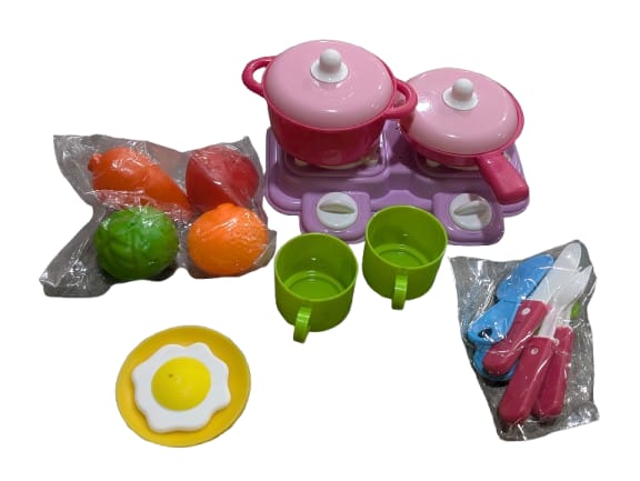 Owl-Shaped Kids Trolley Kitchen Play Set