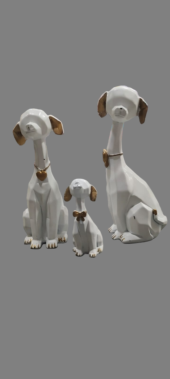 Dog Family Resin Showpiece – Set of 3 (9", 8", 4")