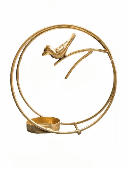 Metal Bird Ring T-Light Holder
