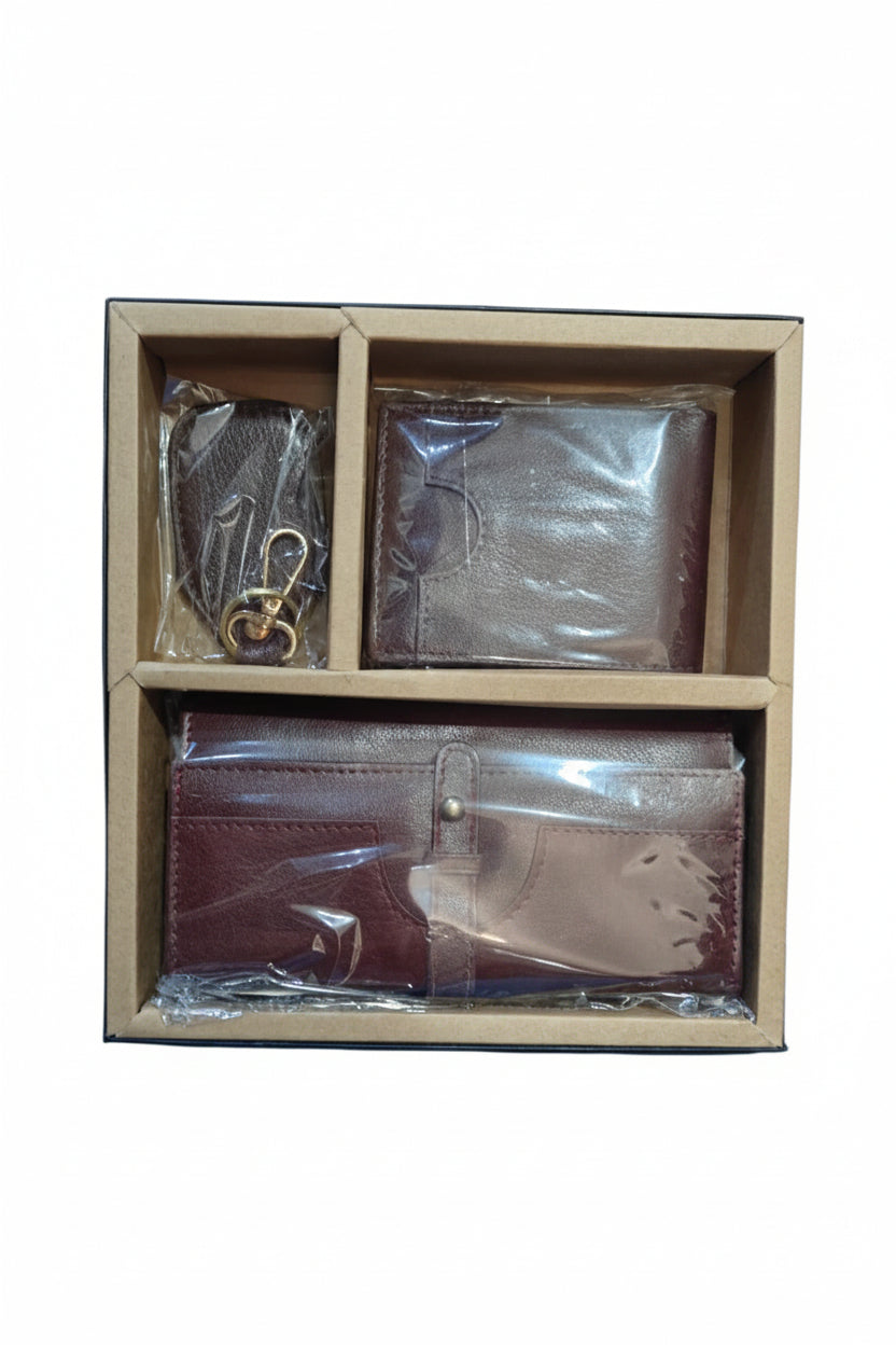 LEATHER WALLET AND CLUTCH COMBO GIFT SET