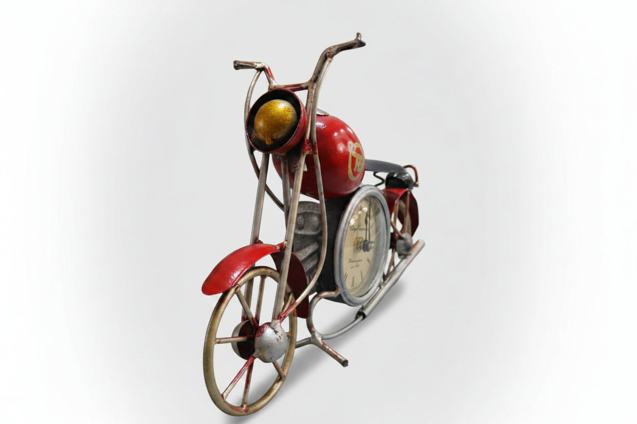 Model of a vintage motorcycle on a white background