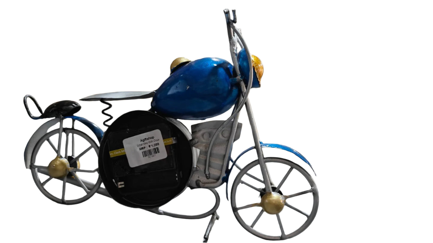 Metal Bike With Clock Table Top