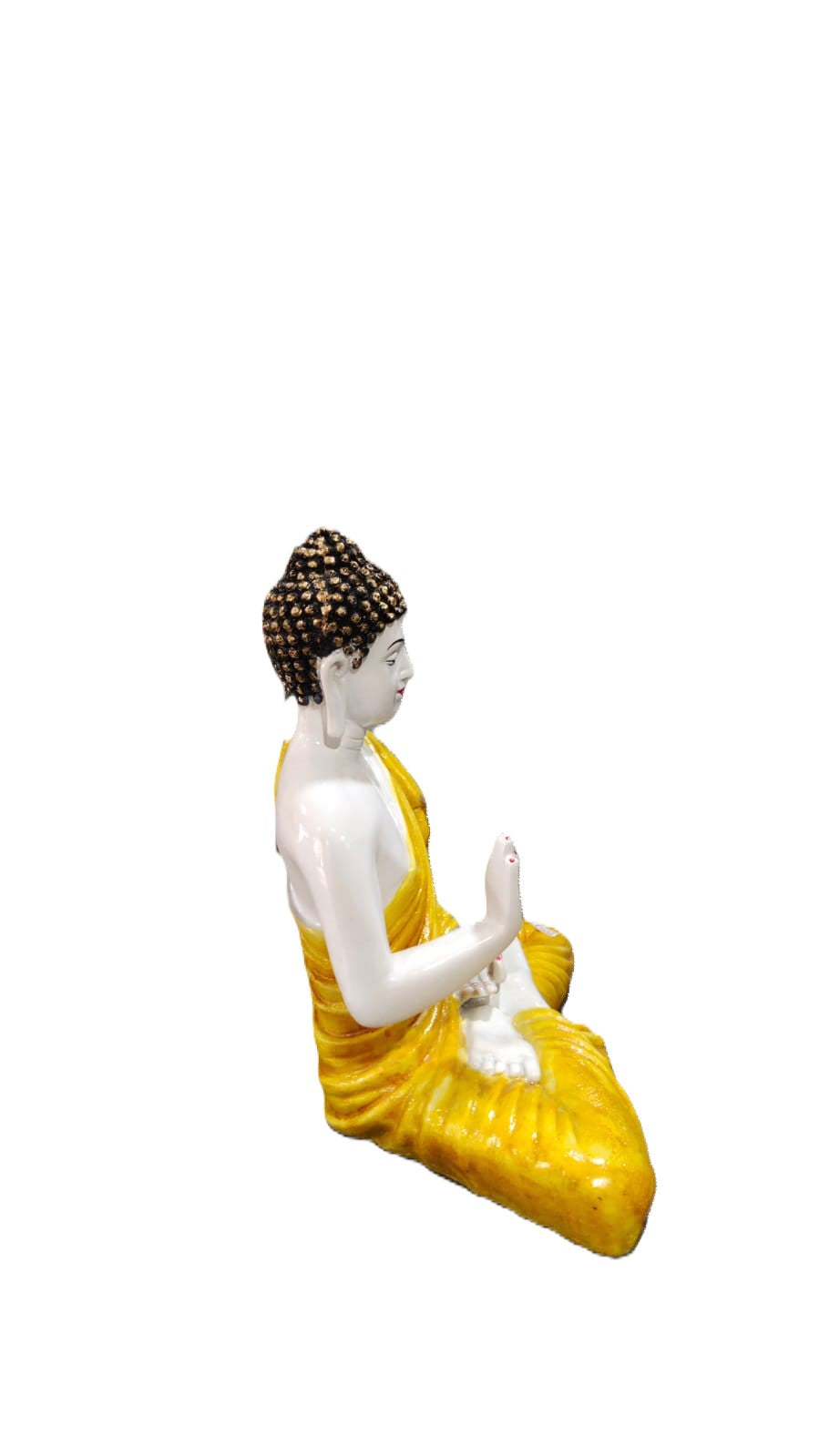 Majestic Buddha Polyresin Showpiece – Serenity & Enlightenment in Yellow