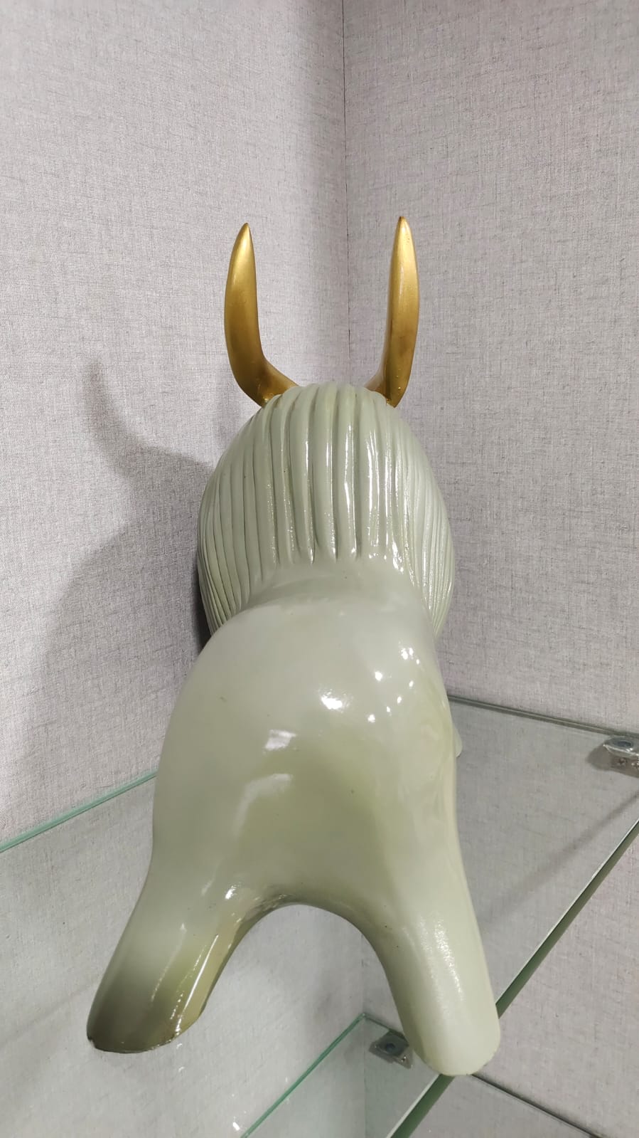 Himalayan Golden Horn Yak Grey Decorative Showpiece Resin
