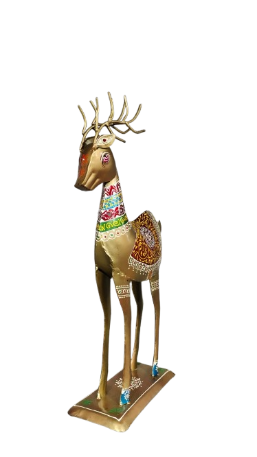 Golden Deer Metal Showpiece Set
