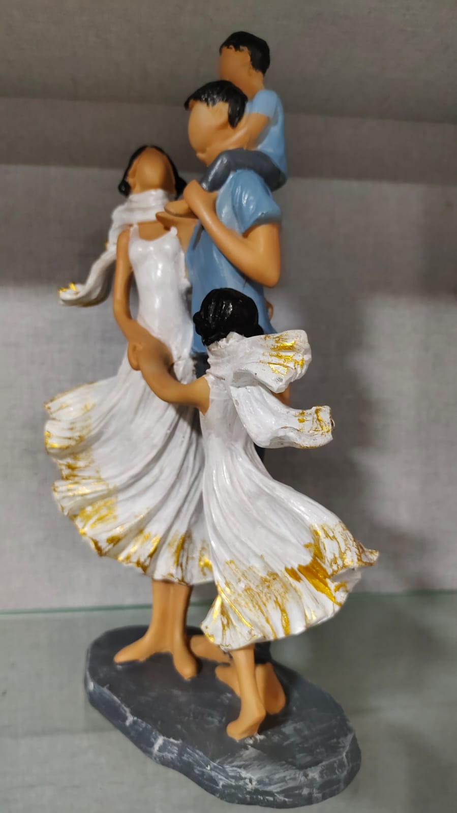 White and Blue Handcrafted Romantic Couple with Kids