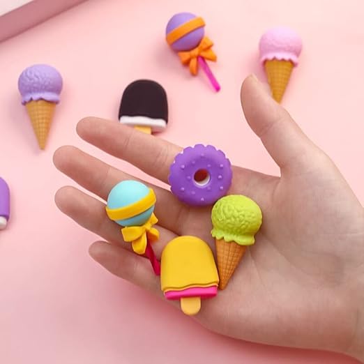 Donut & Ice Cream Shaped Erasers for Kids