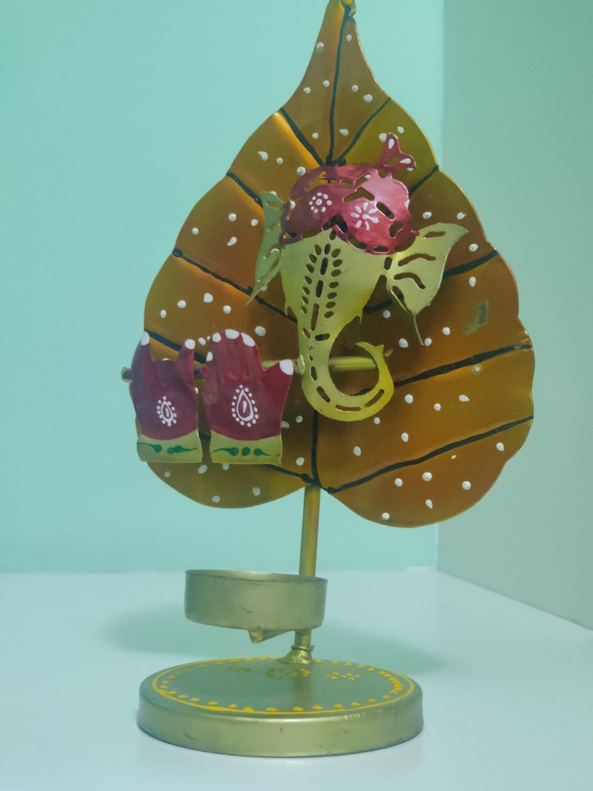leaf shape t light ganesh Agiftshop