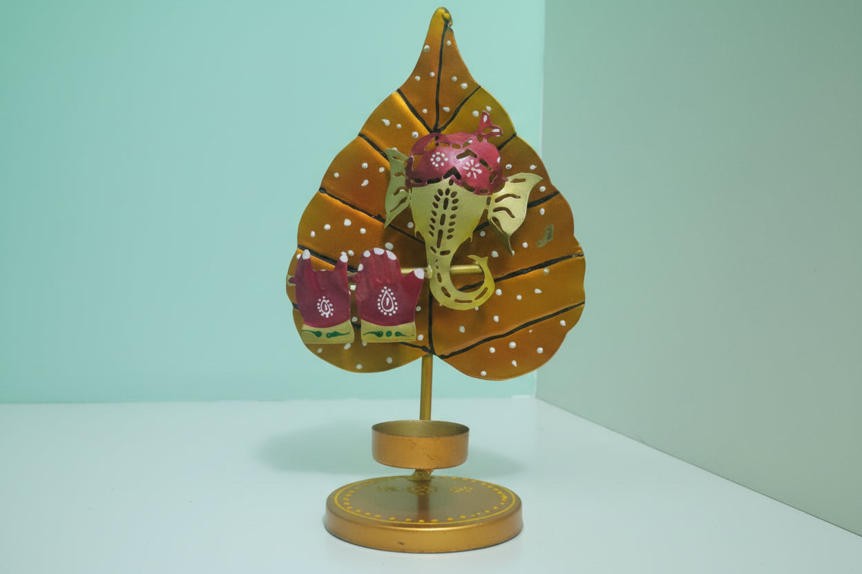 leaf shape t light ganesh Agiftshop