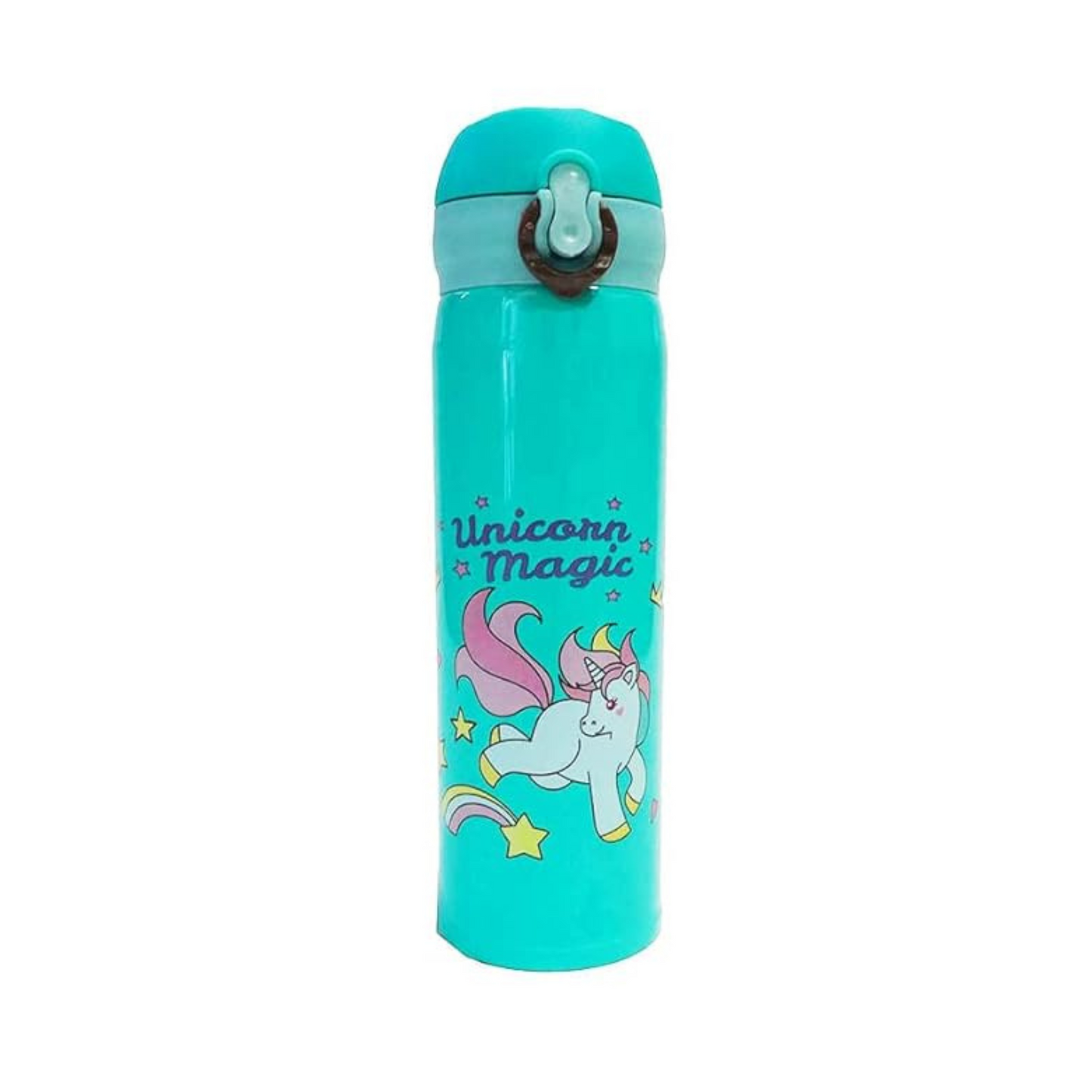 Unicorn Print Steel Water Bottle - Green