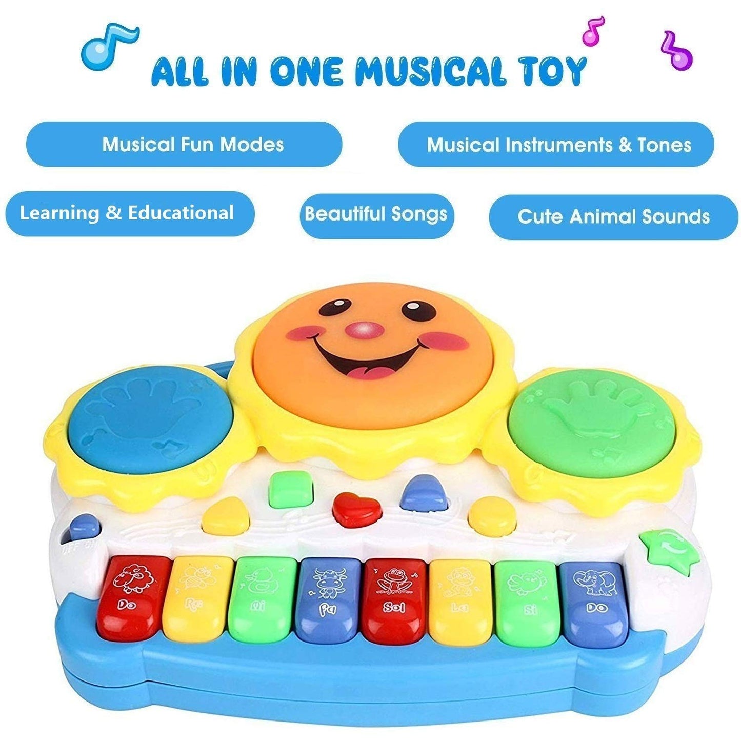 Musical Drum & Keyboard Piano Toy Set β Interactive Learning Toy for Infants & Toddlers