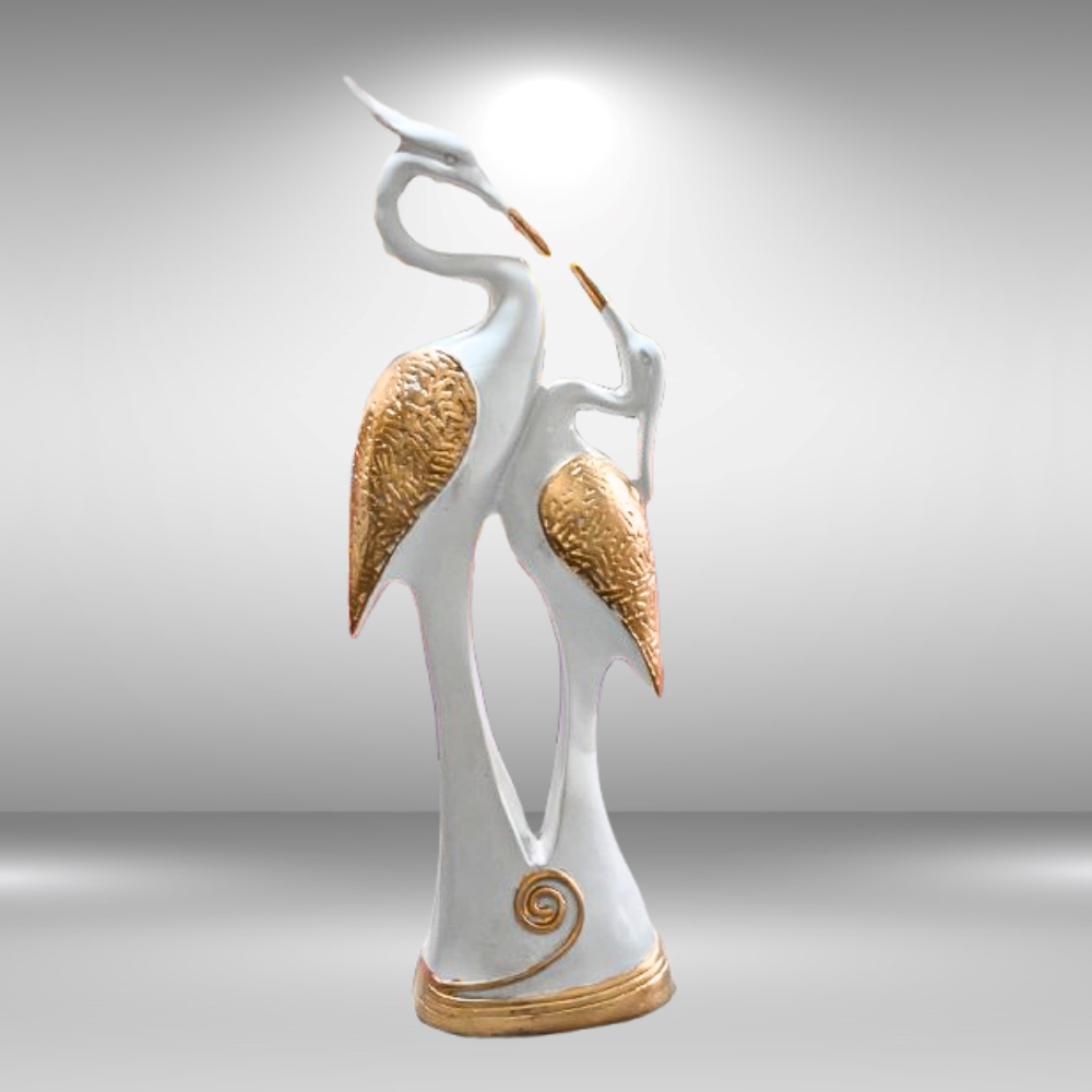 White Loving Swan Couple – Handcrafted Polyresin Decorative Showpiece