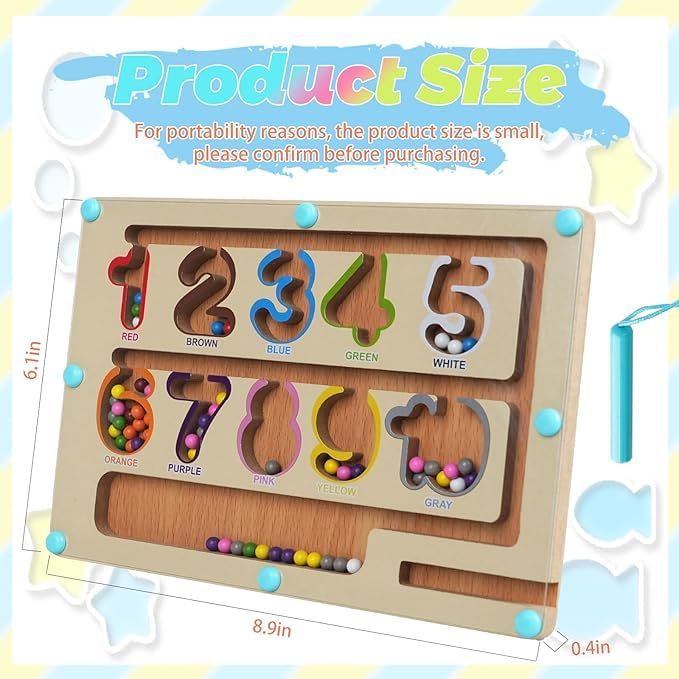 Magnetic Color & Number Maze β Montessori Learning Toy for Kids