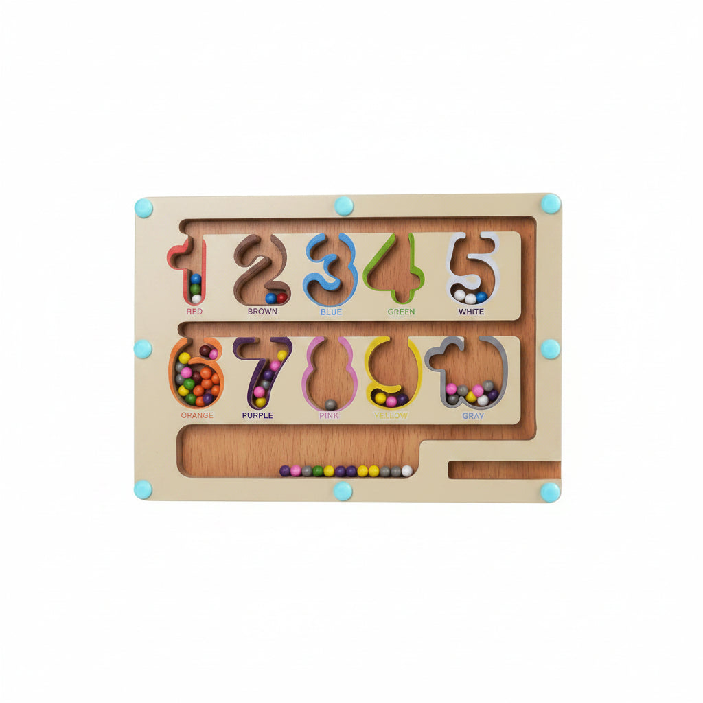 Magnetic Color & Number Maze – Montessori Learning Toy for Kids