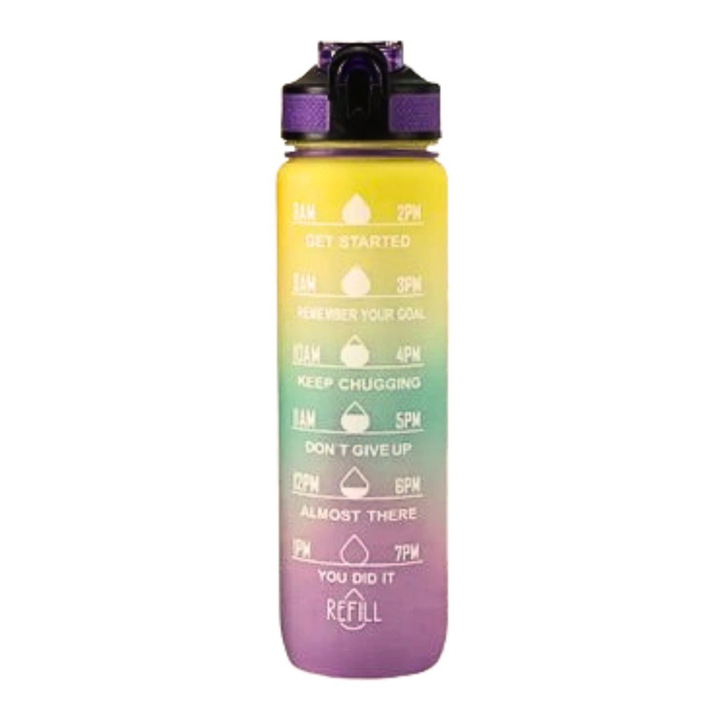 Multicolor Motivational Water Bottle