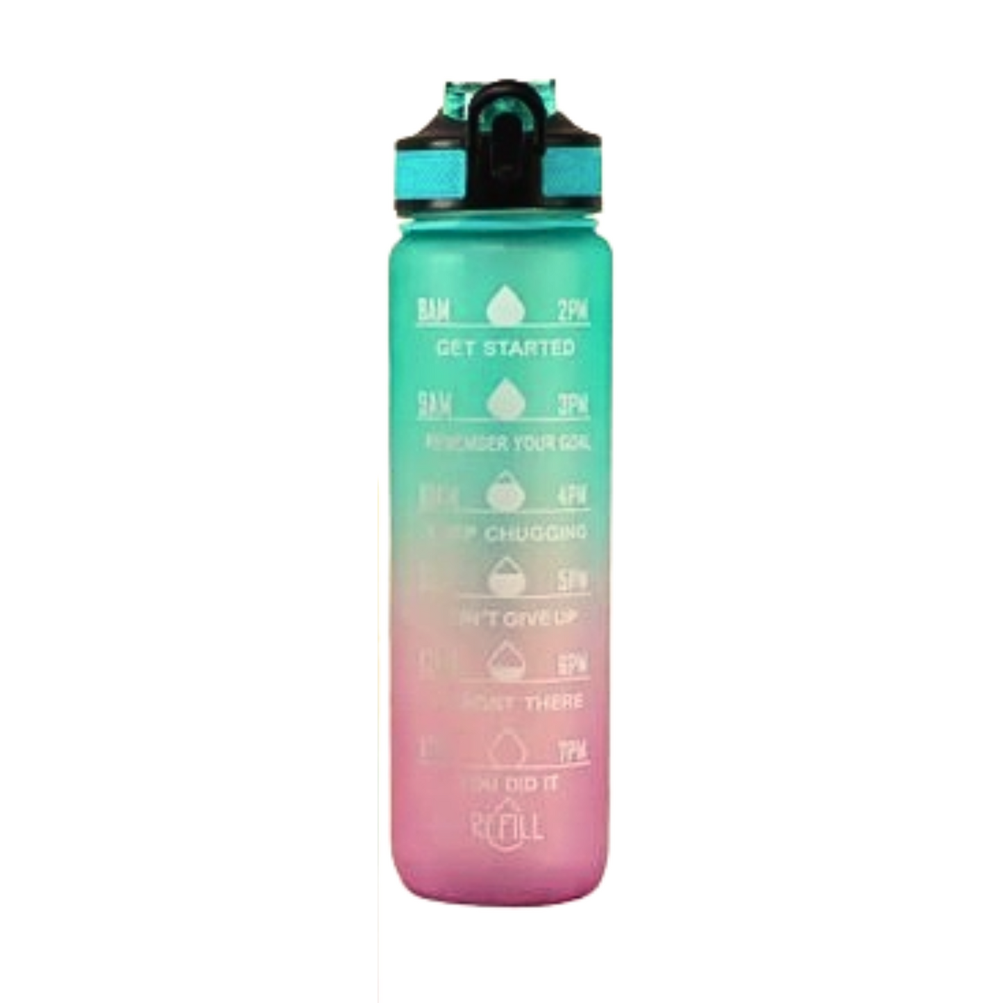 Multicolor Motivational Water Bottle