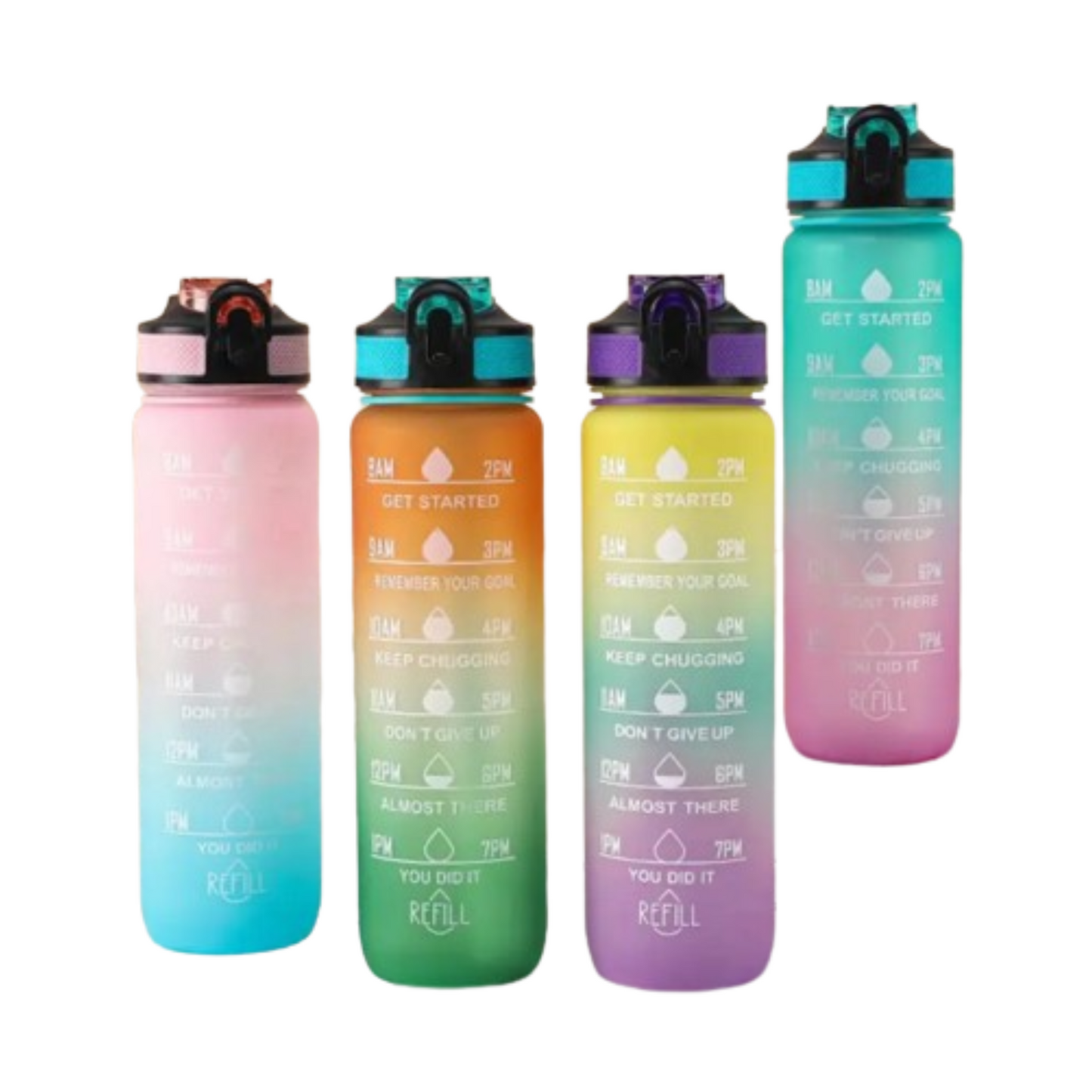 Multicolor Motivational Water Bottle