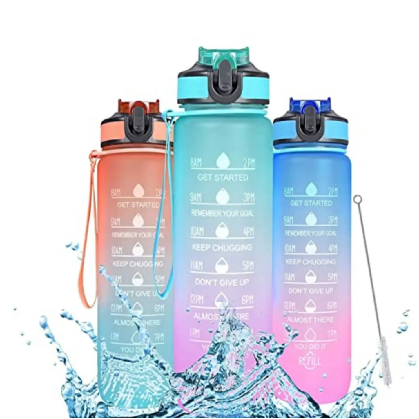 Multicolor Motivational Water Bottle