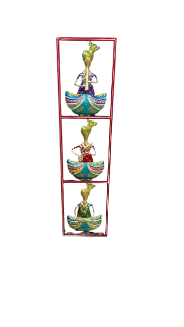 Multicolor Metal Wall Hanging Musician Frame