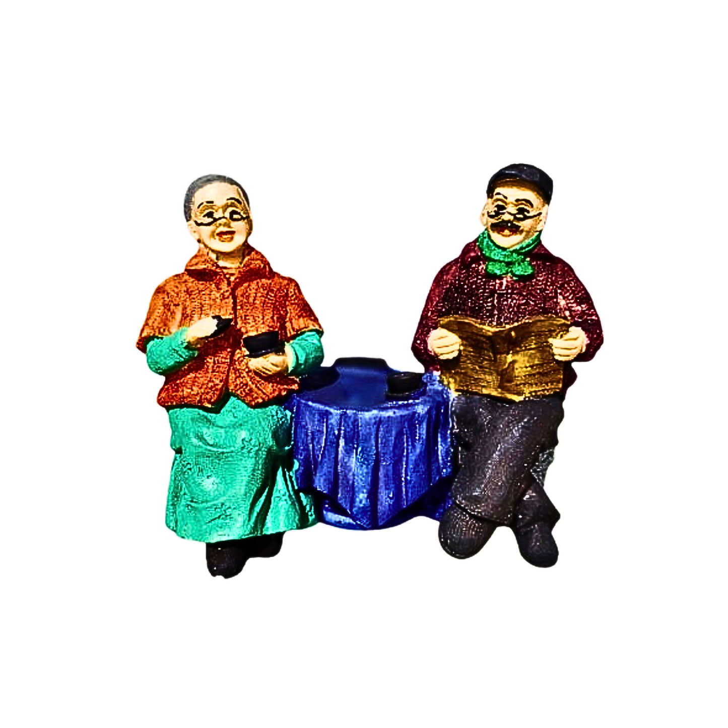 Italian Chit Chatting Old Couple Figurine Polyresin Decorative Showpiece