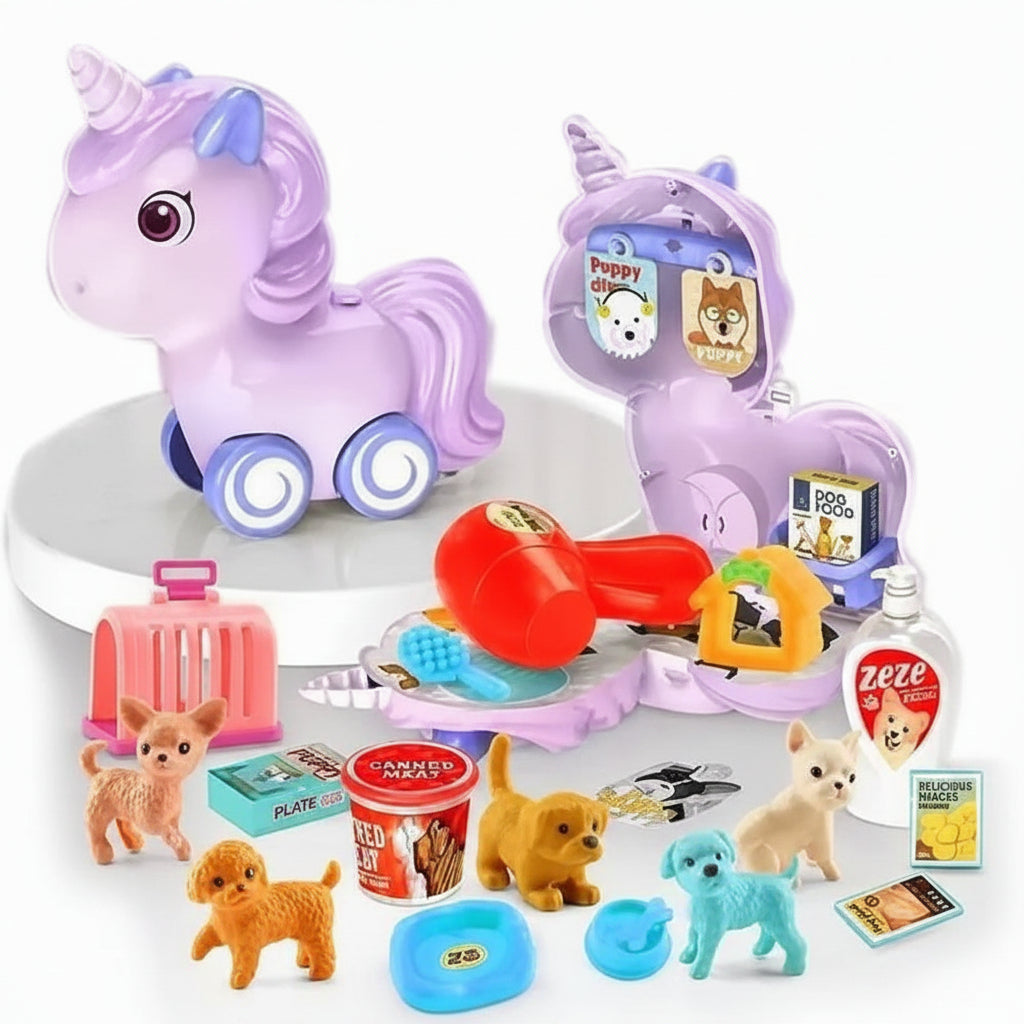 3-in-1 Unicorn Pet Dresser & Grooming Playset β Pretend Play Toy for Kids
