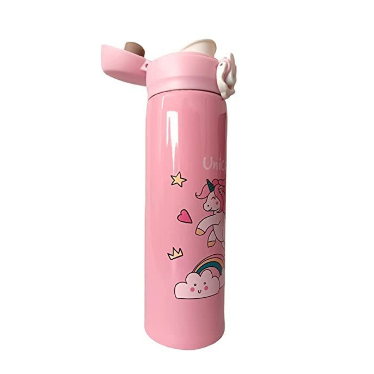Unicorn Print Steel Water Bottle - Pink