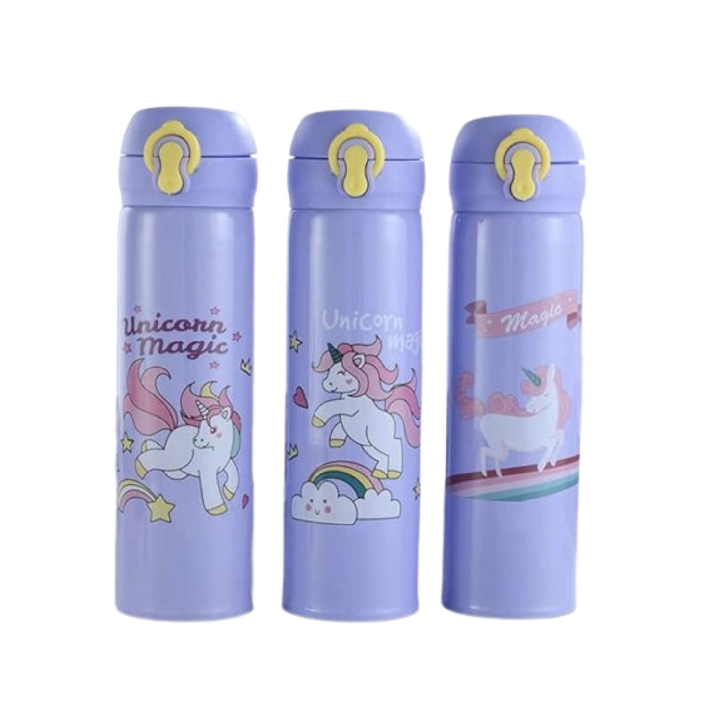 Unicorn Print Steel water Bottle - Purple