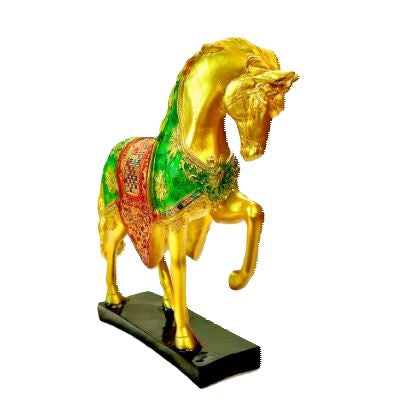 Dynamic Multicolor Running Horse Polyresin Showpiece