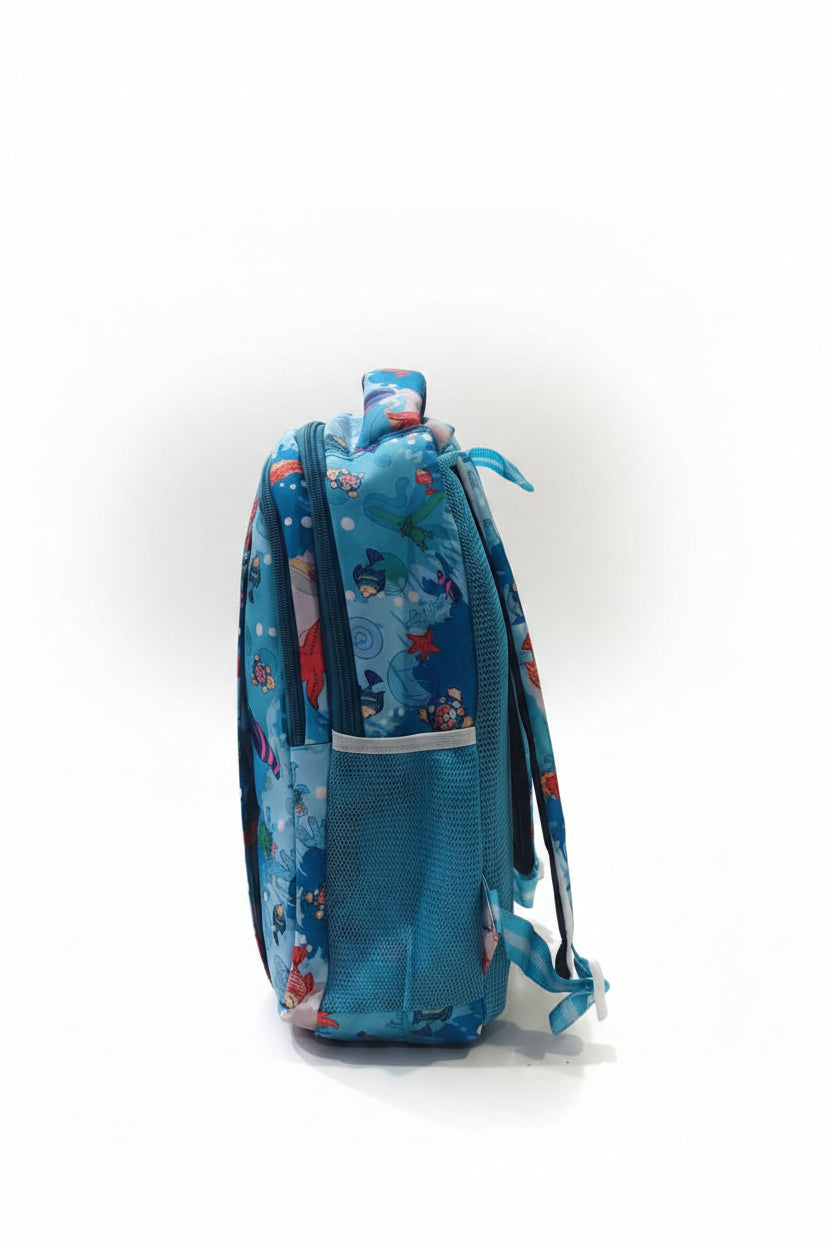 Kids Printed School Backpack – Blue Ocean Theme Lightweight Bag for Girls
