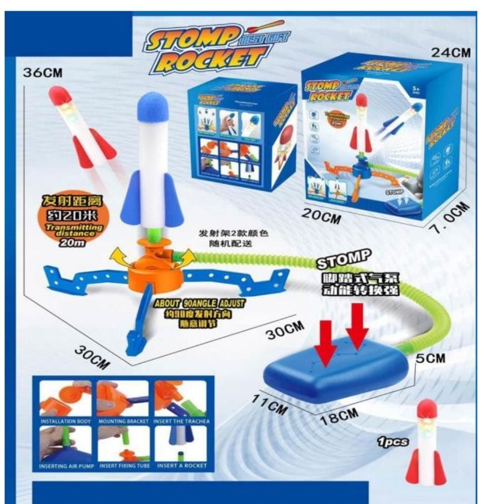 Flying Rocket Launcher Toy β LED Foam Rocket for Kids π