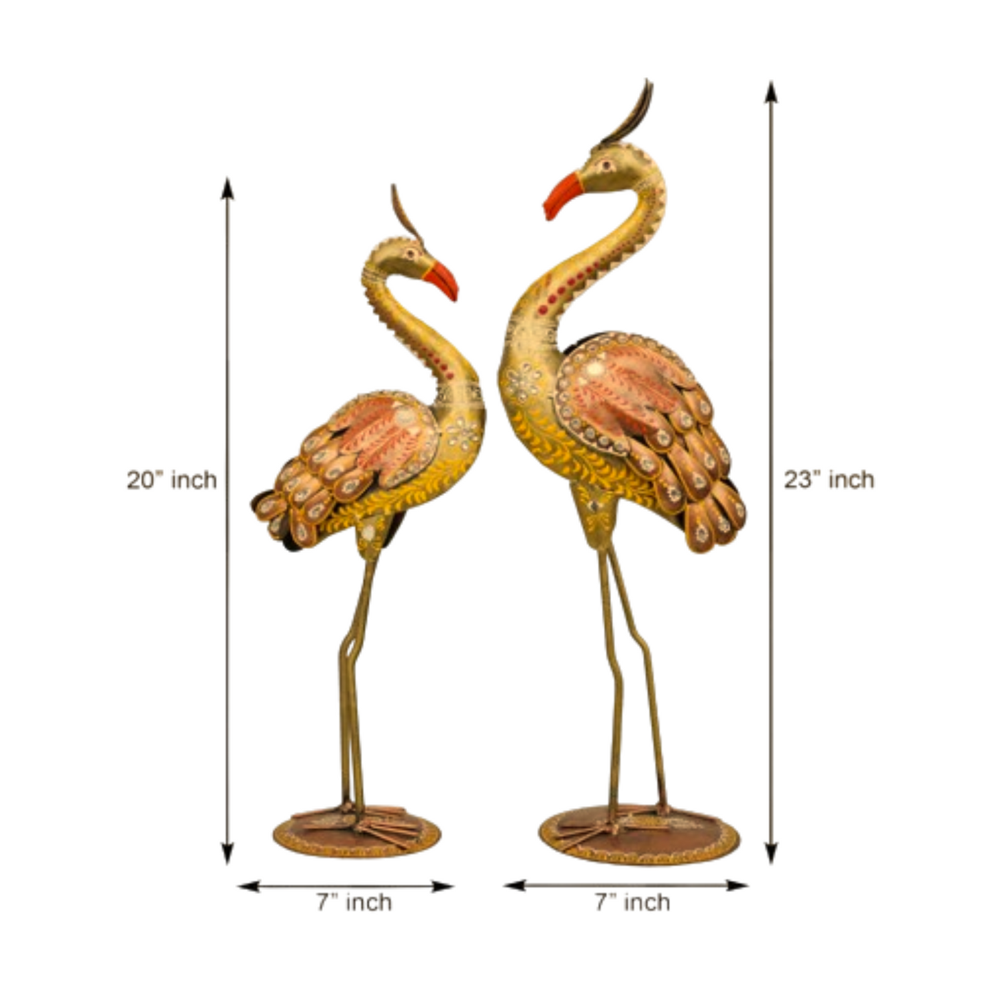 Metal Swan Set of 2