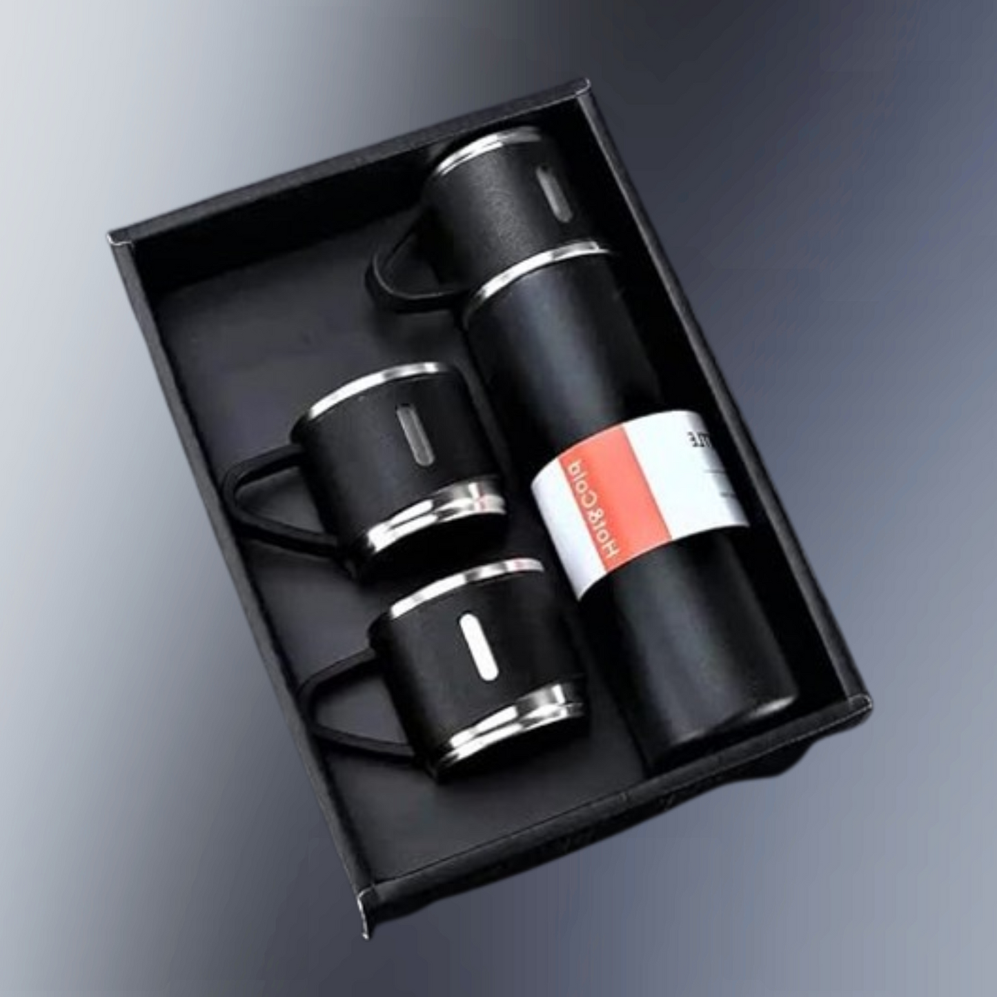 Vaccum Flask Set - Black Agiftshop