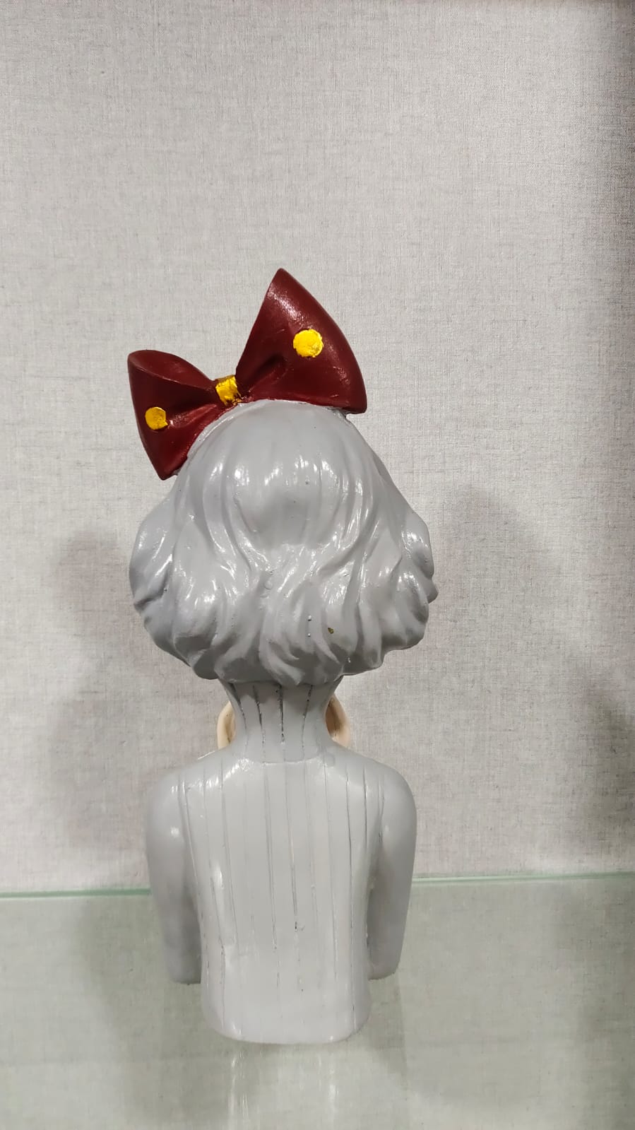 Modern Doll Holding Apple Resin Showpiece