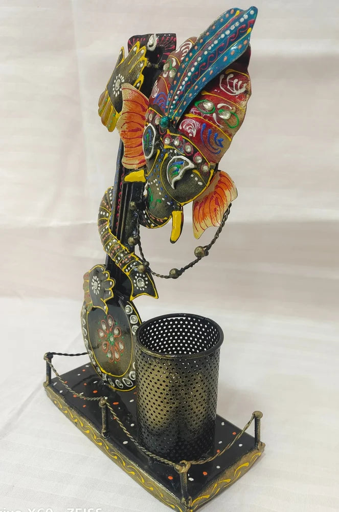 The Multicolor Wrought Iron Ganesh Pen Holder