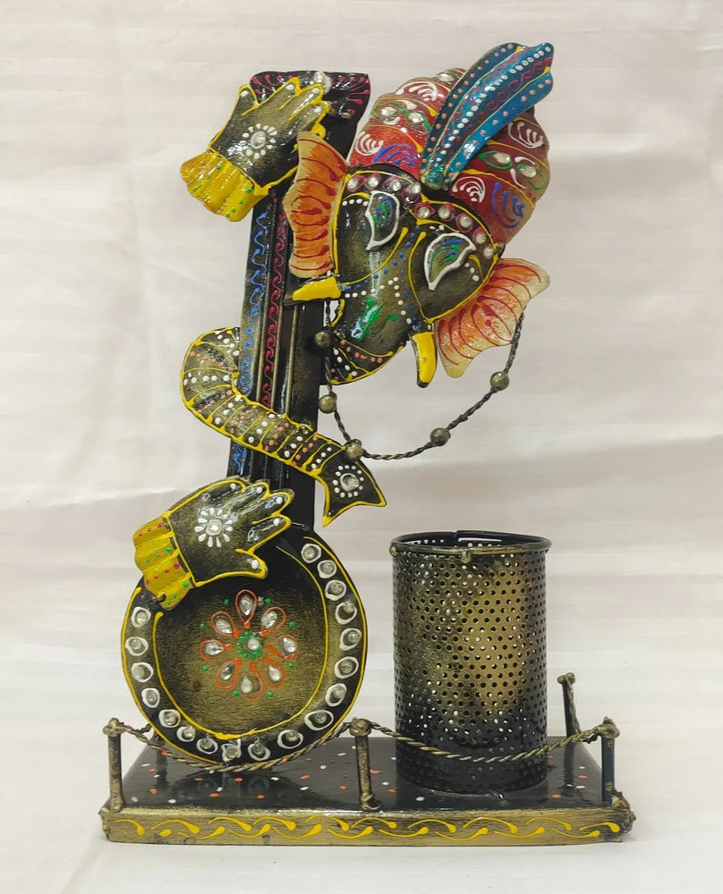 The Multicolor Wrought Iron Ganesh Pen Holder