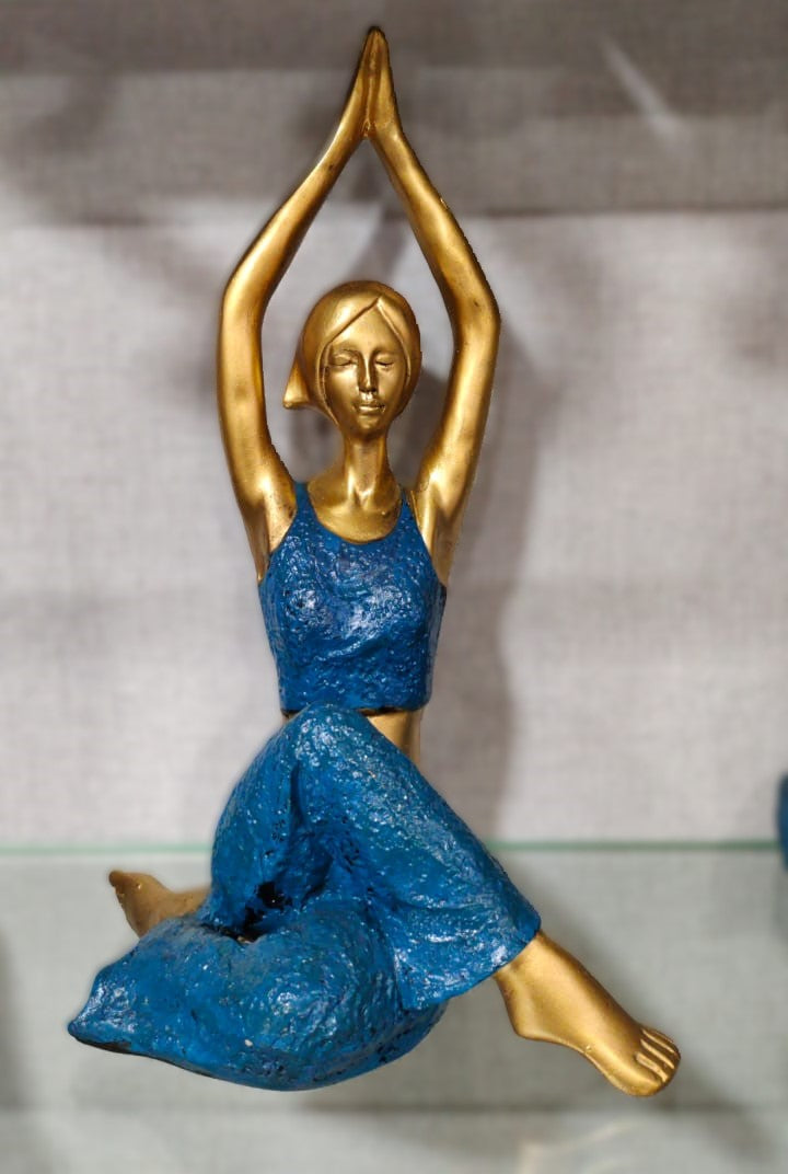 Yoga Lady Set of 3 – Polyresin Decorative Showpieces for Home & Office