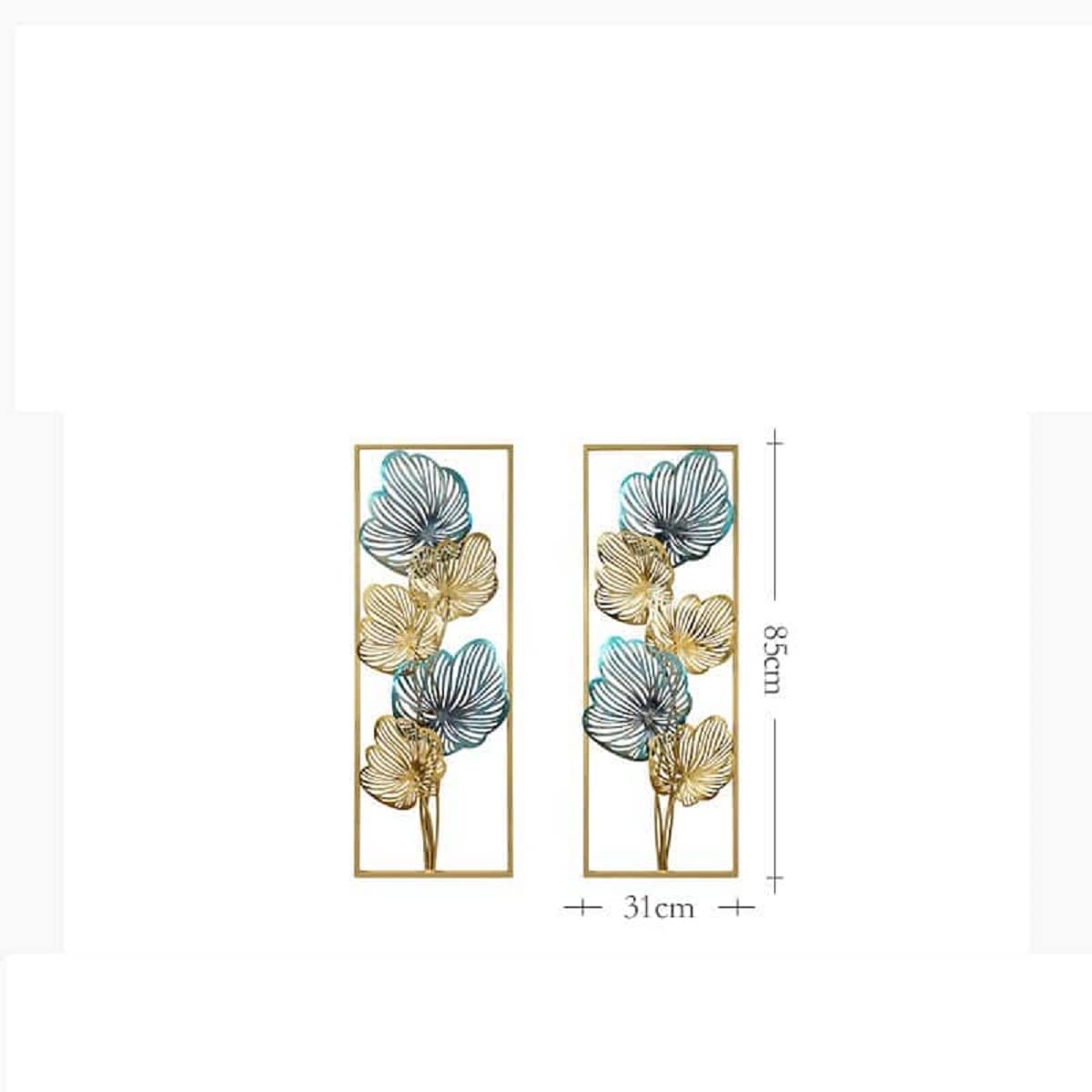 The Wrought Iron Set of 2 Multicolor Flower Panel Frame Decorative Showpiece