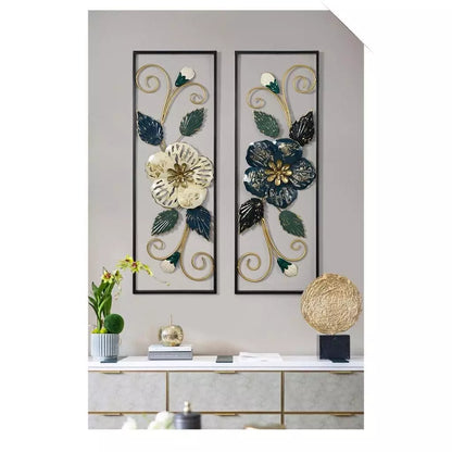 The 2 Pieces Decorative Metal Floral Wall Decor